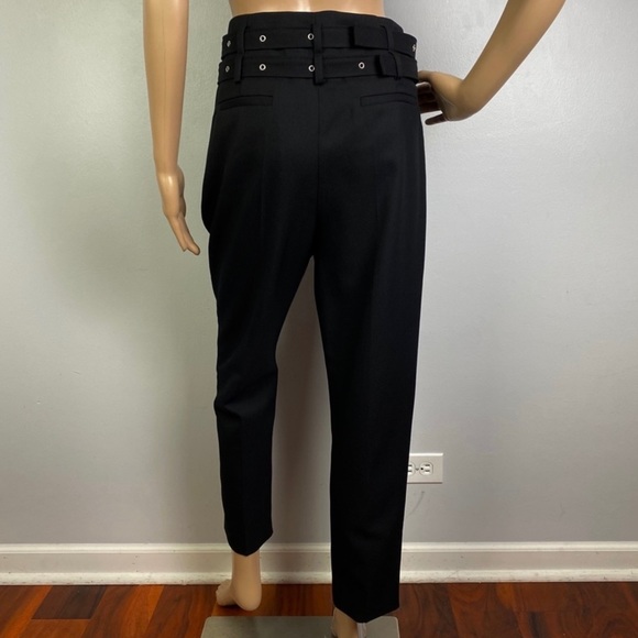 NEW IRO BLACK HIGH WAISTED WOOL PANTS - Picture 7 of 10